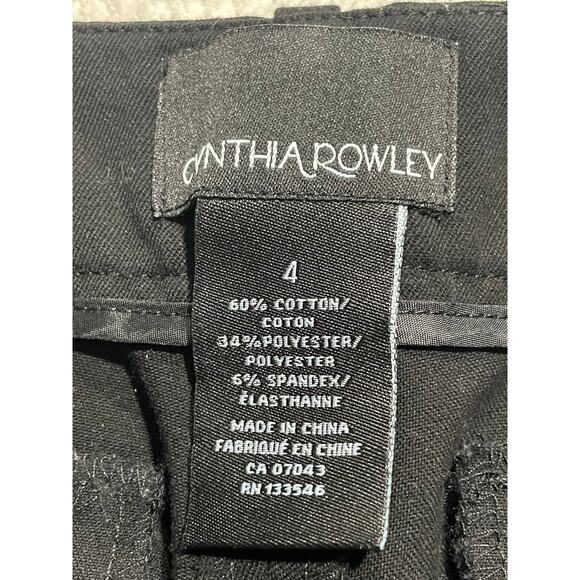 Cynthia Rowley Dress Pants Side Zip Stretch Women's Size 4 Black Office Career - Picture 6 of 9